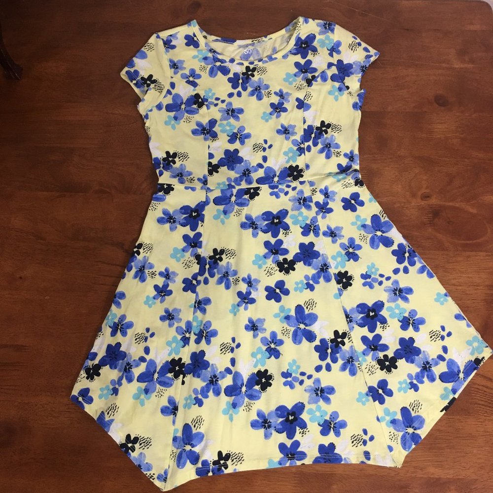 Girls Summer Floral Print Dress